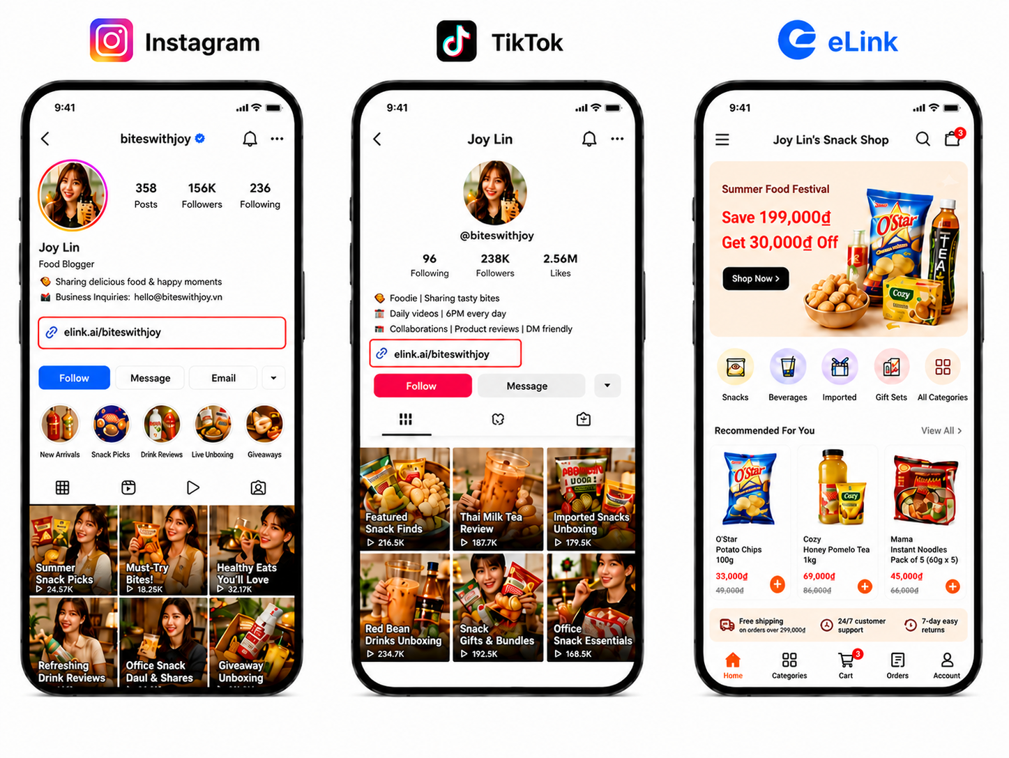 Instagram and TikTok bringing customers to the eLink store