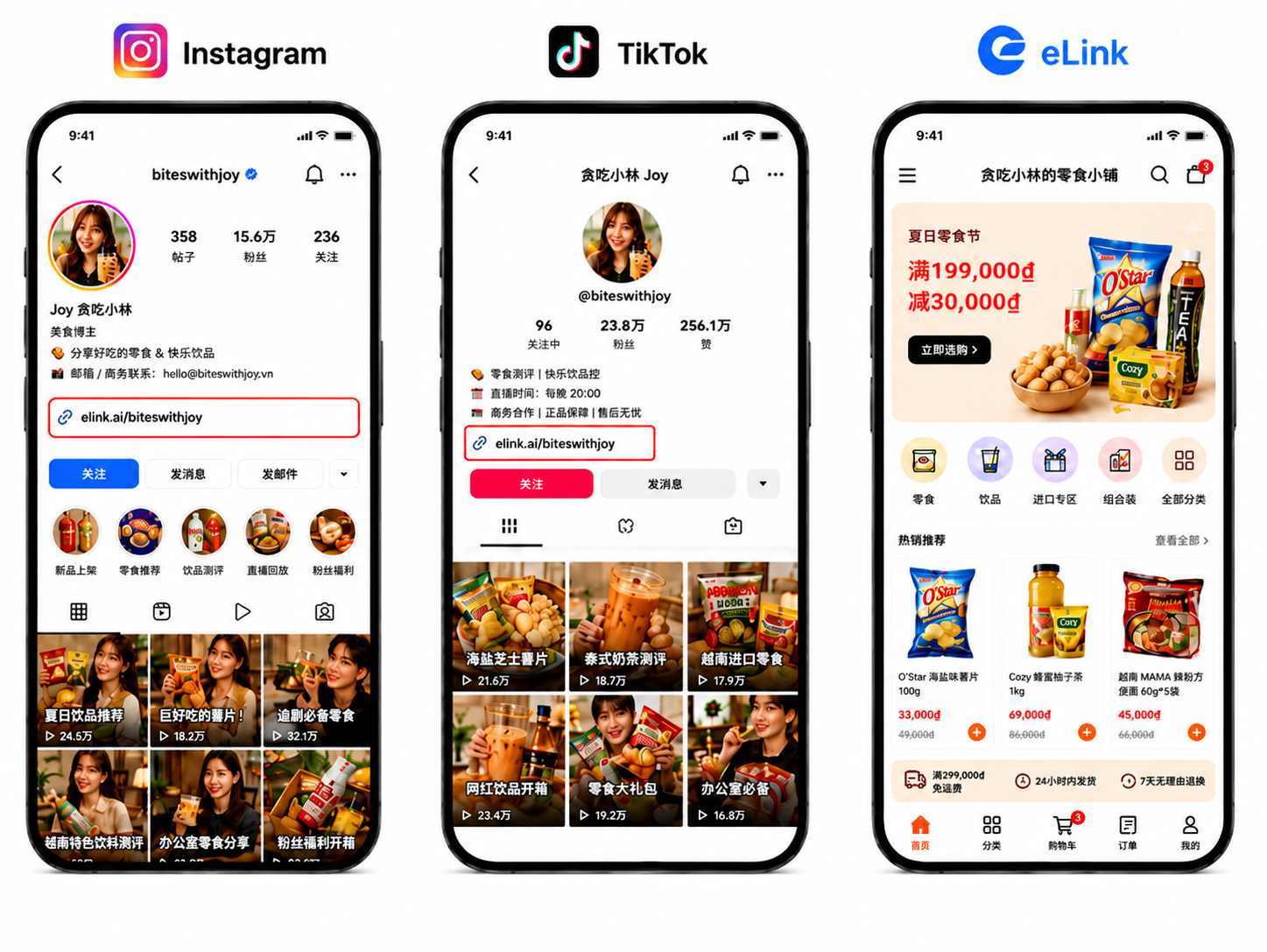 Instagram 和 TikTok 将客户带到 eLink 店铺